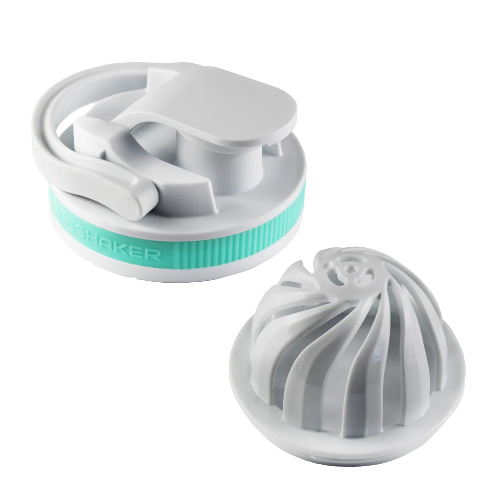 26oz Shaker Lid + Agitator Combo - White Lid with Mint Band